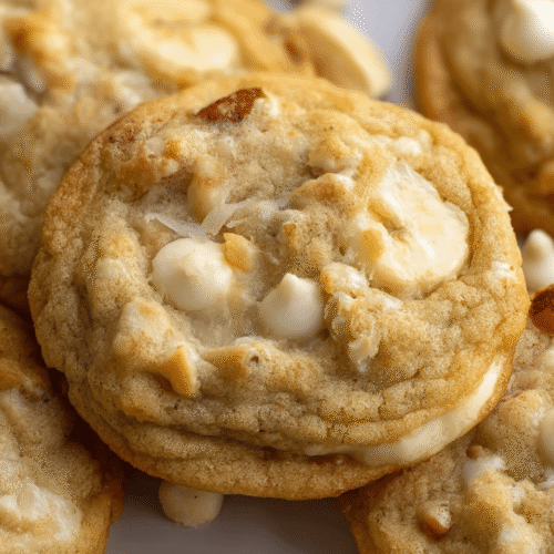 Banana pudding cookies on farmhouse plate