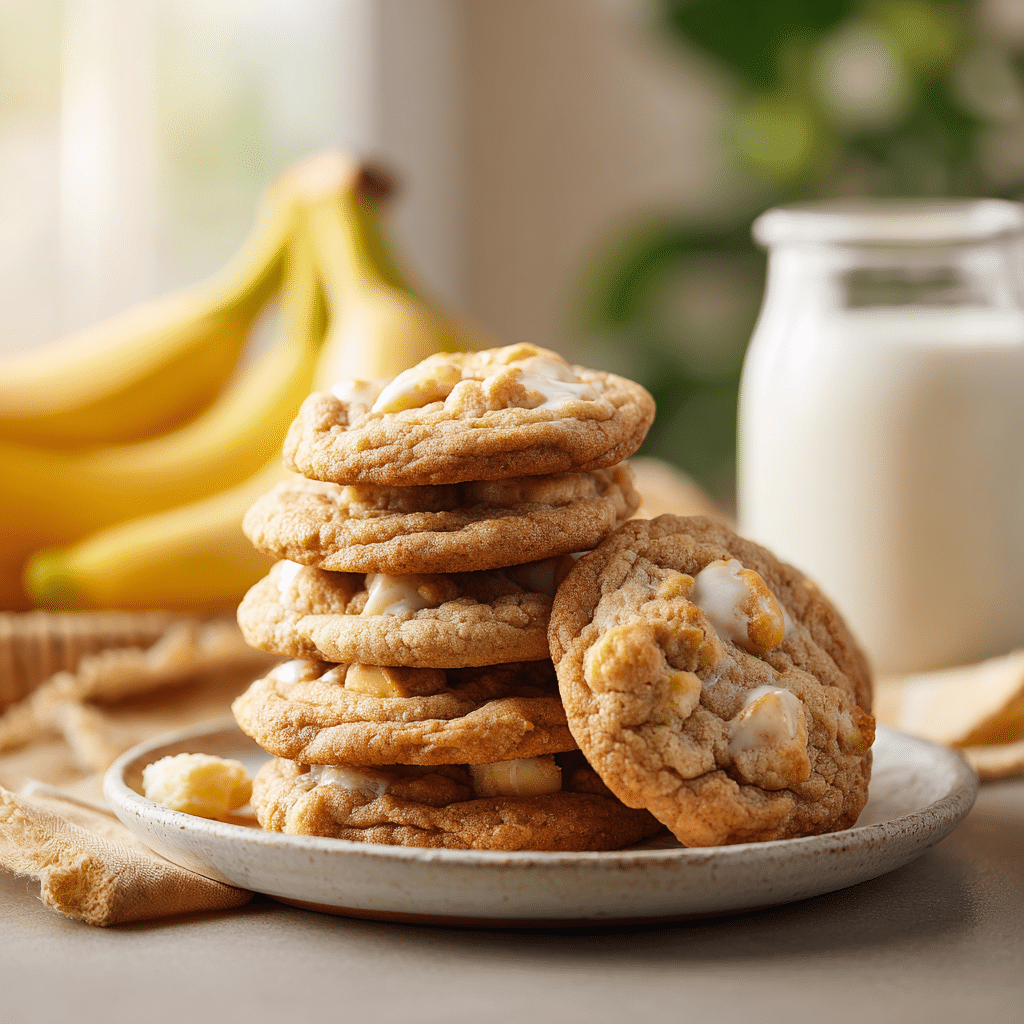 Banana pudding cookies ready to serve