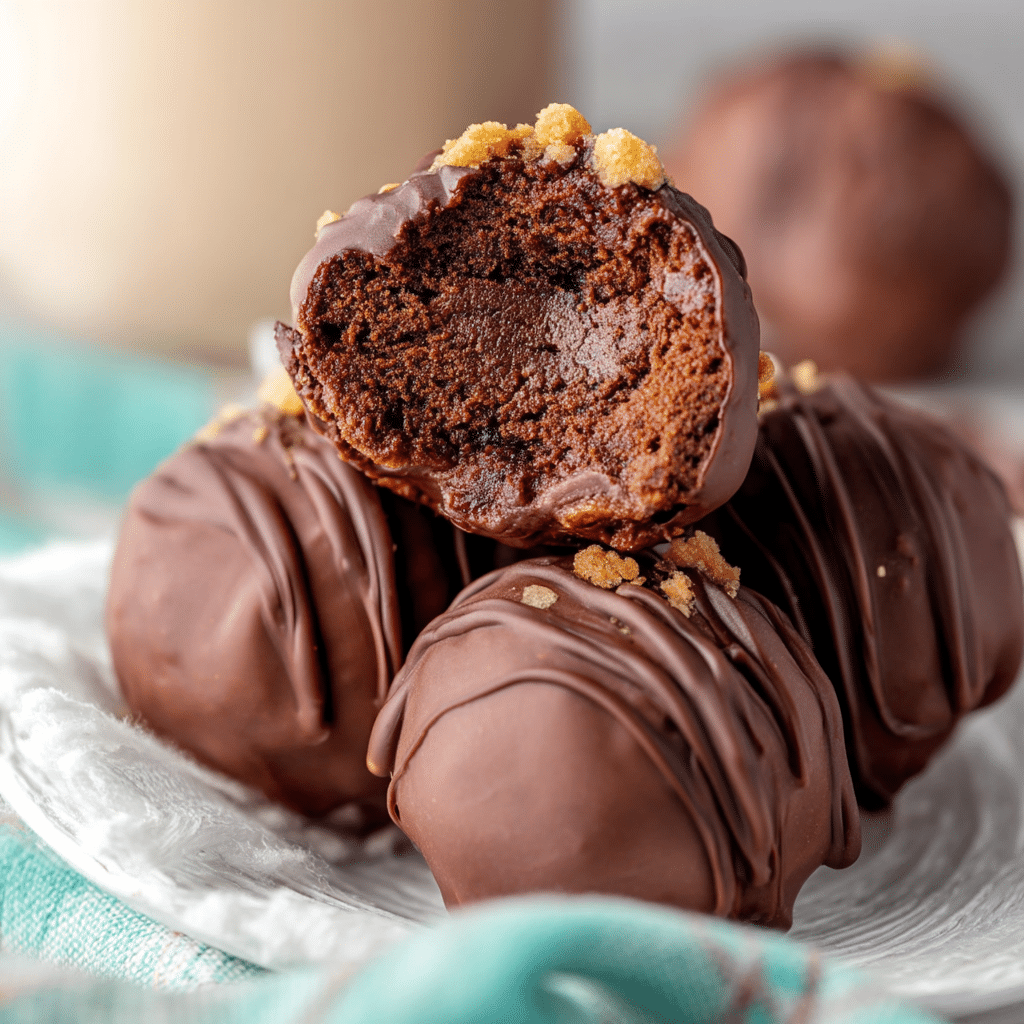brownie balls ready for gifting