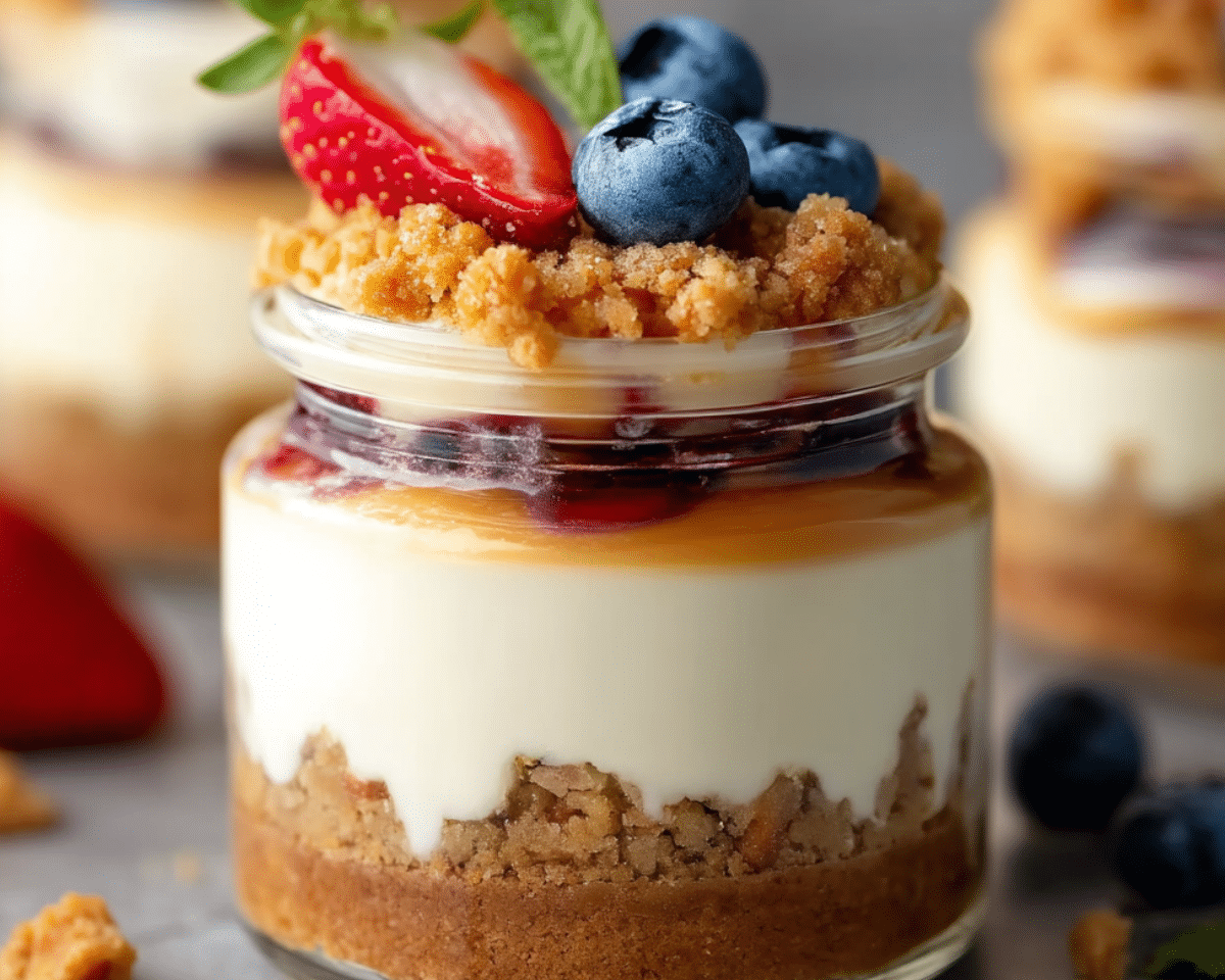 High protein cheesecake jar