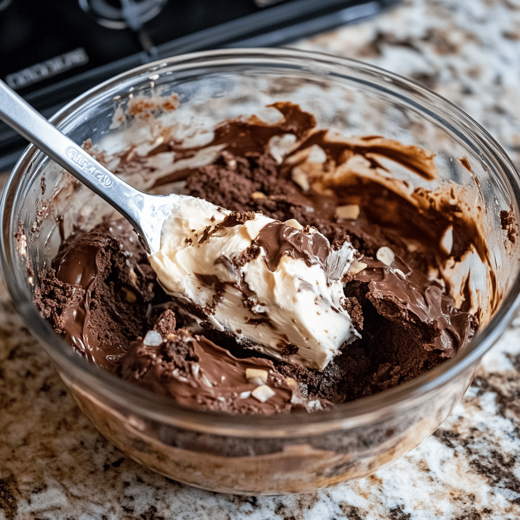 mix brownie mix and cream cheese for no bake brownie balls