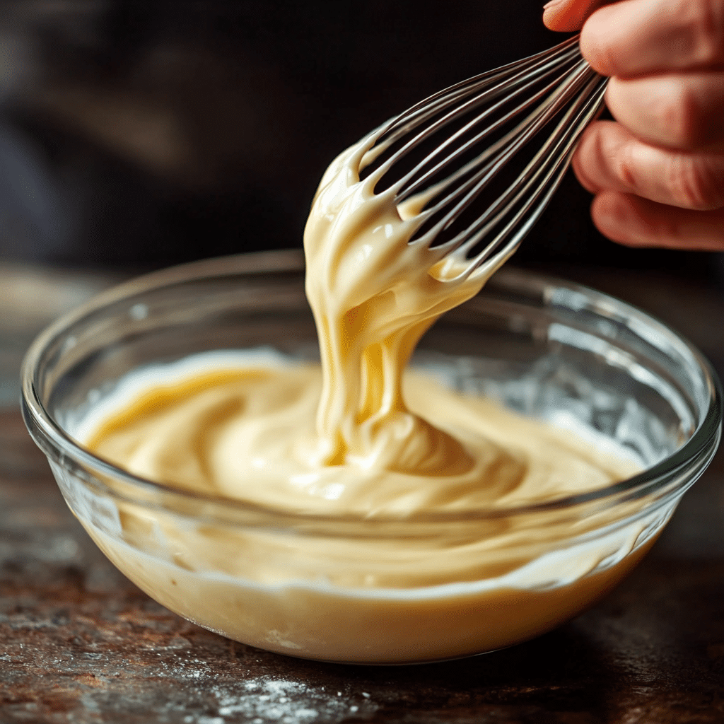 Mixing vanilla pudding for banana pudding
