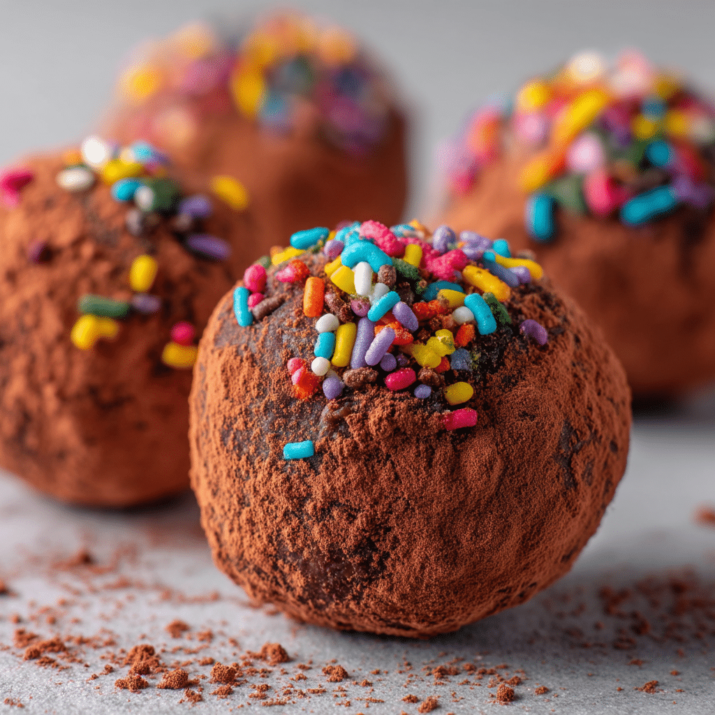 served no bake brownie balls on tray