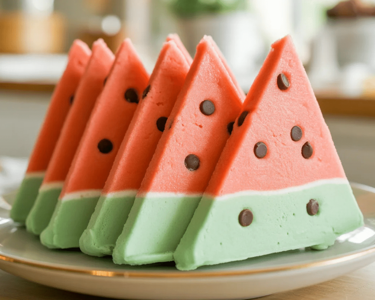 Ice cream watermelon cake served for summer party