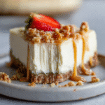 Slice of no-bake cottage cheese cheesecake