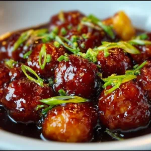 Delicious Brown Sugar Pineapple Chicken served with fresh herbs