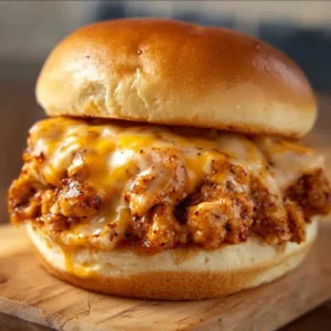 Delicious Cajun Chicken Sloppy Joes served on a plate