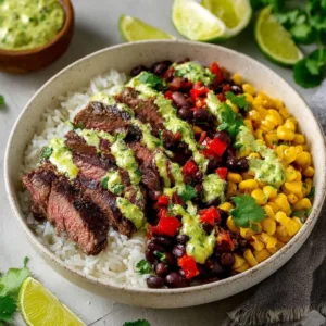 Cilantro Lime Steak Bowls with fresh ingredients and vibrant flavors