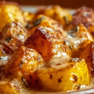 Garlic Parmesan Crockpot Chicken and Potatoes served in a dish
