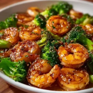 Delicious high-protein honey garlic shrimp dish served on a plate