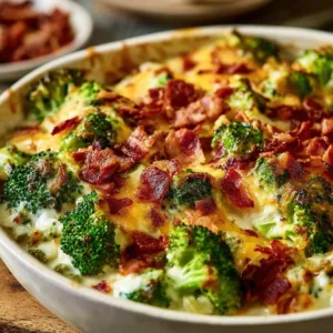 Creamy low carb chicken casserole dish prepared with vegetables and cheese