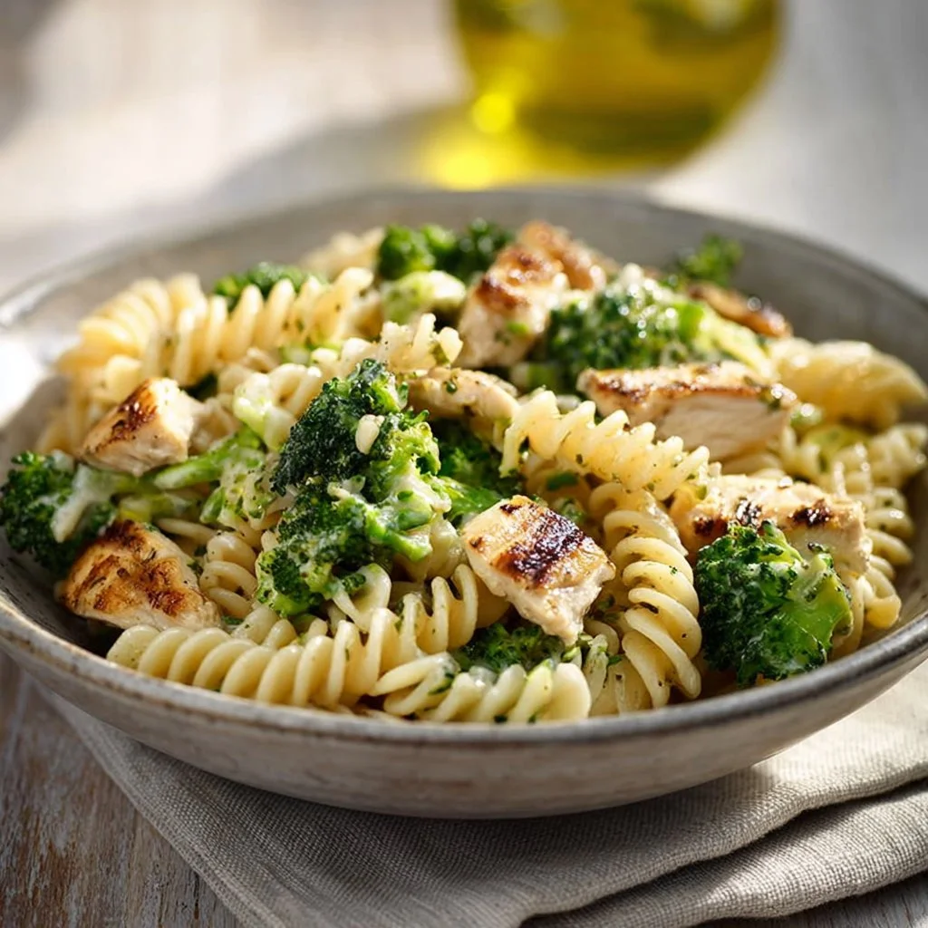 Home 2 Creamy Rotisserie Chicken Broccoli Pasta