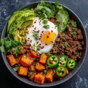 Sweet Potato Taco Bowl 2 Delicious sweet potato taco bowl with vibrant toppings and flavors