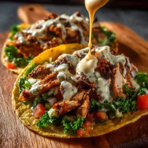 Chicken Shawarma with Garlic Sauce served on a plate