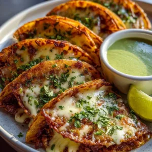 Crispy ground beef tacos served with fresh toppings and garnishes.