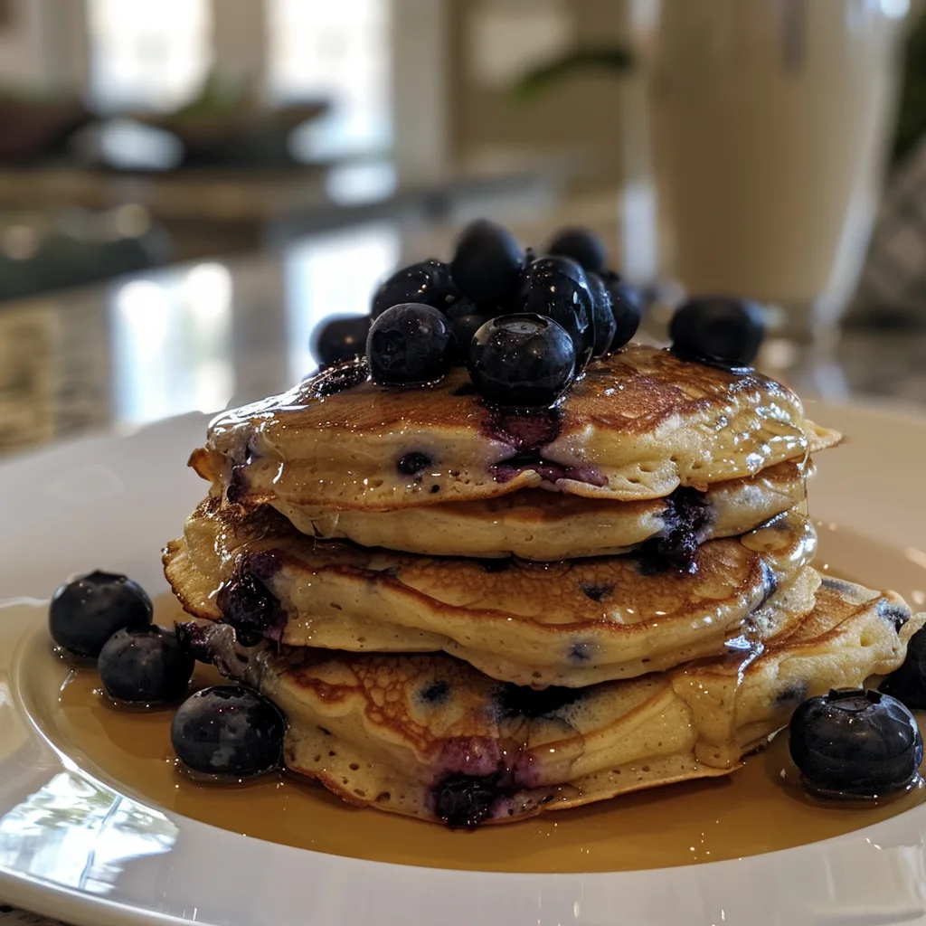 Blueberry Pancakes: Fluffy, Golden, and Bursting with Fresh Berry Flavor