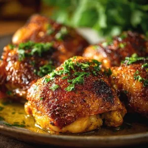 Deliciously cooked Ranch Chicken Thighs served on a plate