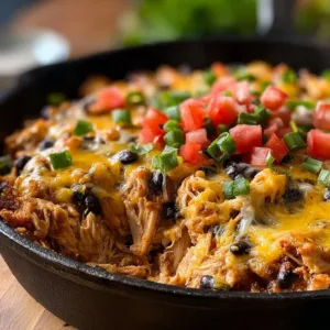 Savory rotisserie chicken dish served with vegetables and herbs