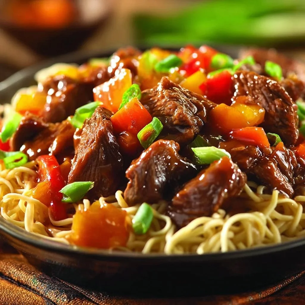 Slow Cooker Beef Ramen Noodles