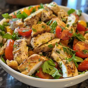Caesar Chicken Panzanella Salad – Fresh, Crunchy & Delicious!