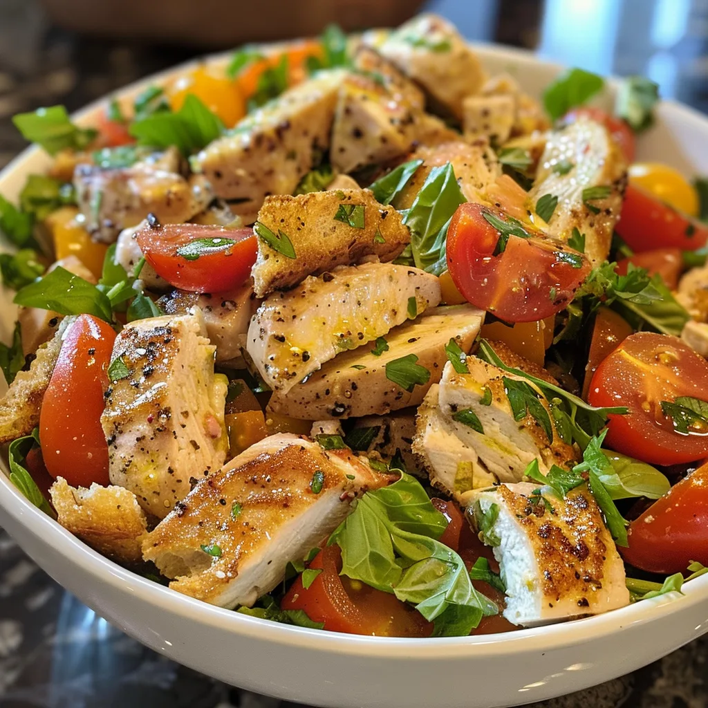 Caesar Chicken Panzanella Salad – Fresh, Crunchy & Delicious!