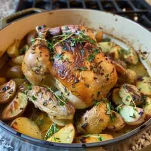 Roasted Dutch Oven Chicken with Potatoes – Juicy & Comforting! 3 Roasted Dutch Oven Chicken with Potatoes – Juicy & Comforting!