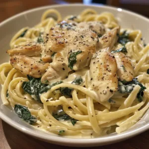 Chicken Spinach Alfredo Pasta – Creamy, Cheesy & Perfect Weeknight Meal!