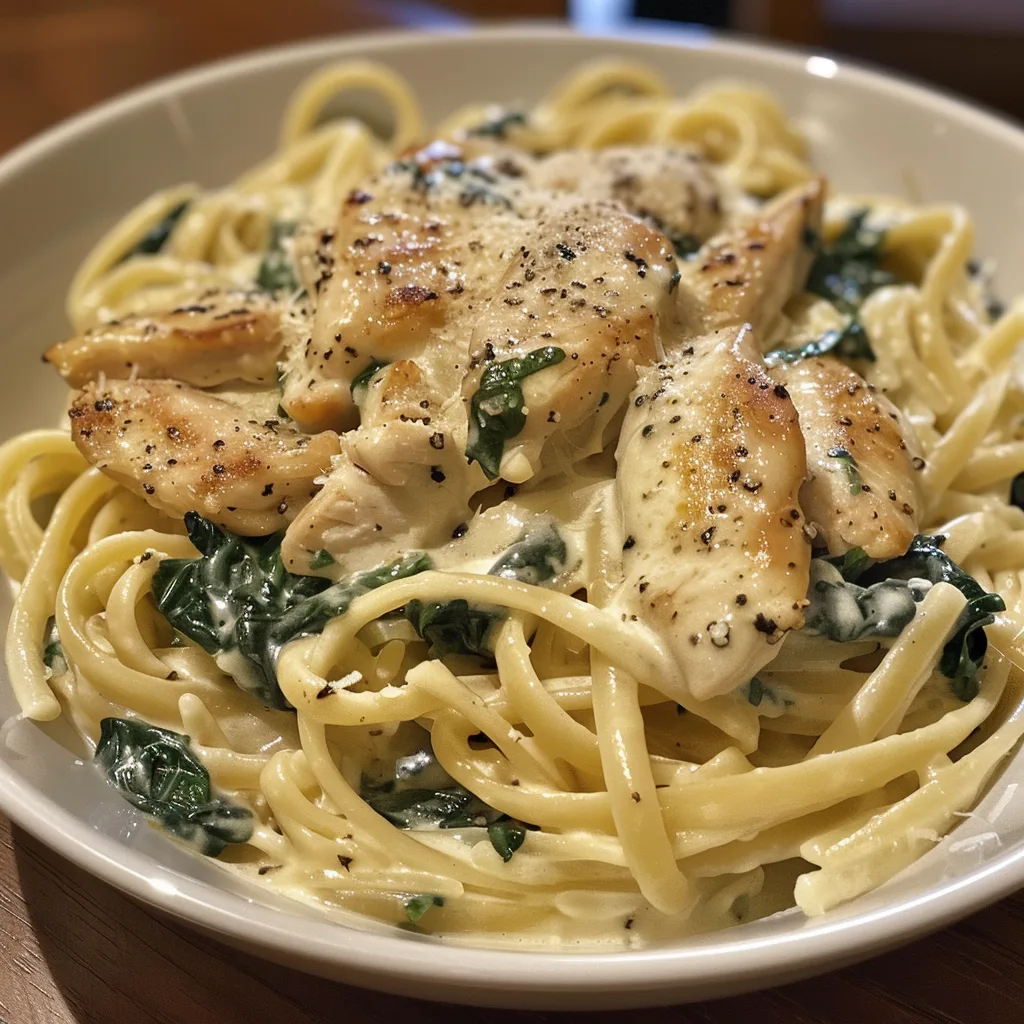Home 1 Chicken Spinach Alfredo Pasta – Creamy, Cheesy & Perfect Weeknight Meal!