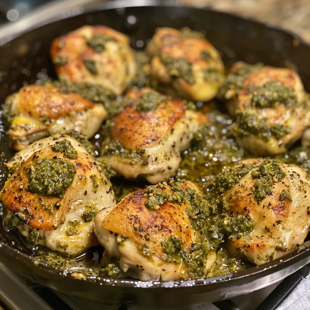 Home 4 Garlic Pesto Chicken Skillet – Juicy, Easy & Ready in 30 Minutes!