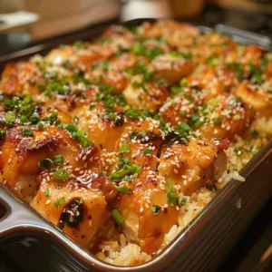 Honey Garlic Chicken & Rice Casserole – Cheesy, Juicy & Comfort Food!