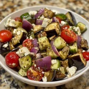 ROASTED Eggplant Greek Salad – FRESH & LIGHT
