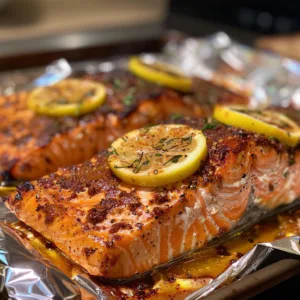 CAJUN Salmon Foil Packets – EASY & SPICY