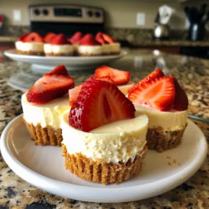 Mini Strawberry Cheesecakes – EASY & CUTE