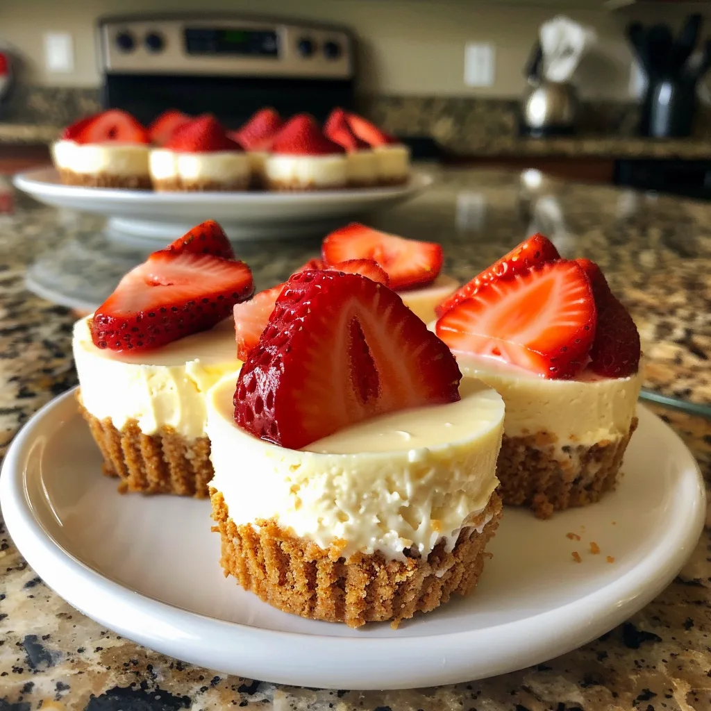 Mini Strawberry Cheesecakes – EASY & CUTE