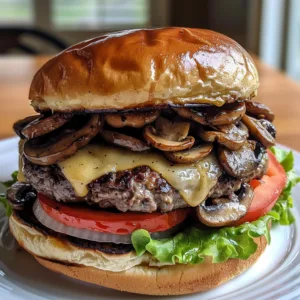 Mushroom Swiss Cheeseburger – EASY & SAVORY