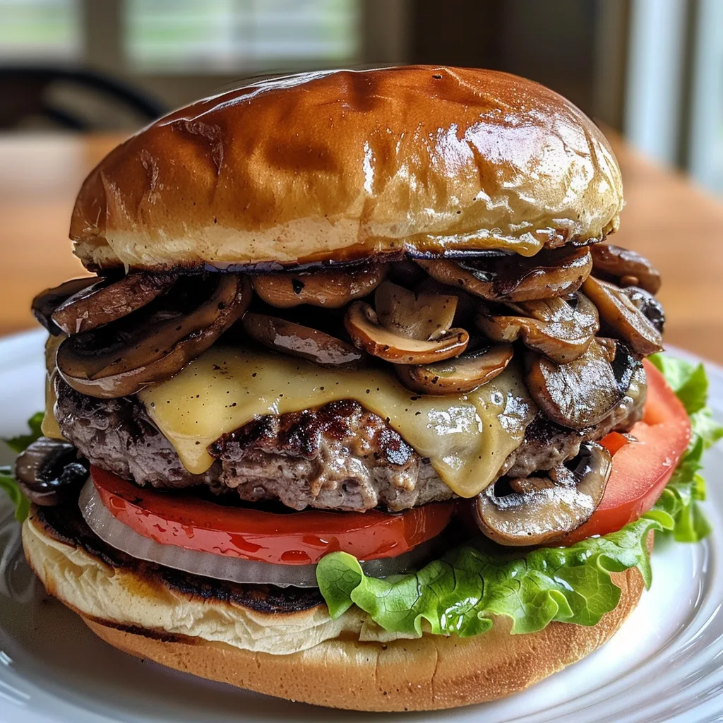 Mushroom Swiss Cheeseburger – EASY & SAVORY