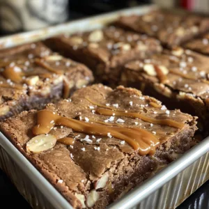 Salted Caramel Almond Blondies – EASY & VIRAL