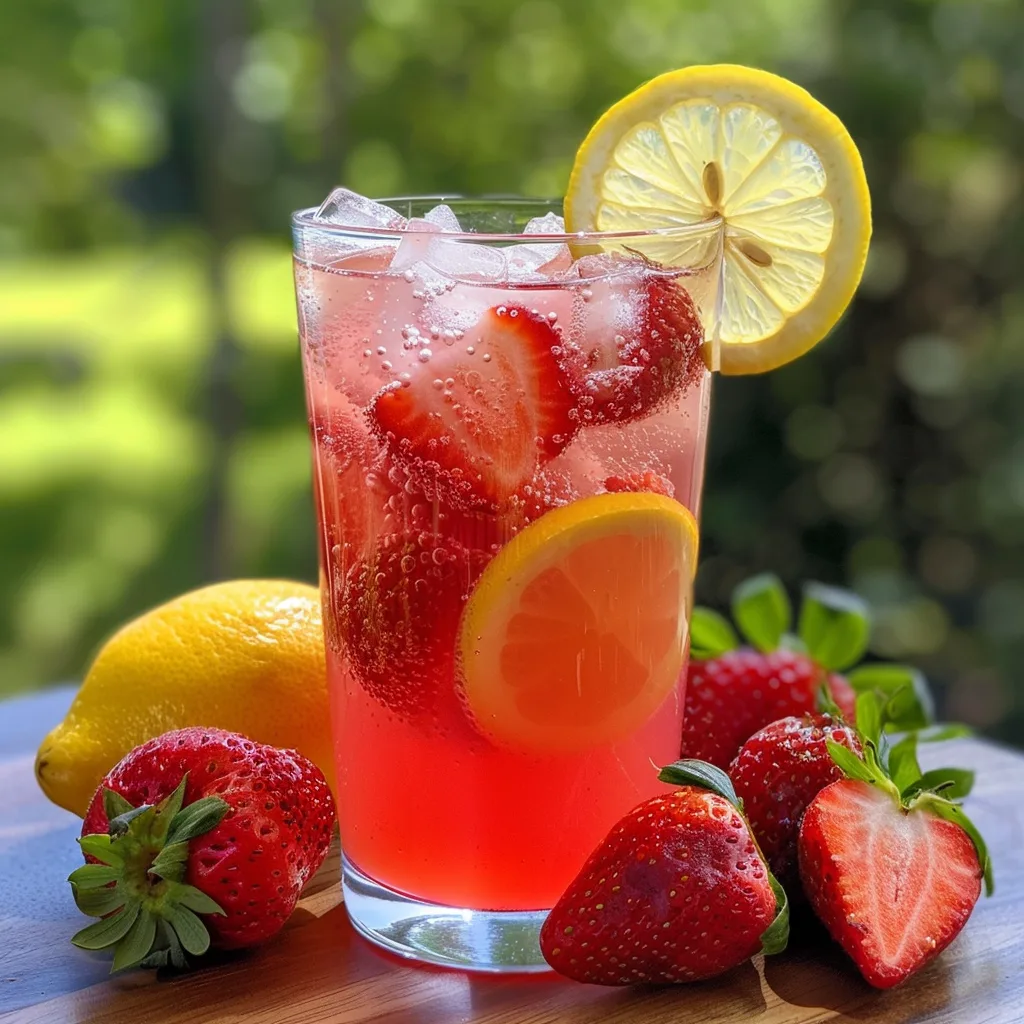SPARKLING Strawberry Lemonade – MUST TRY SUMMER DRINK