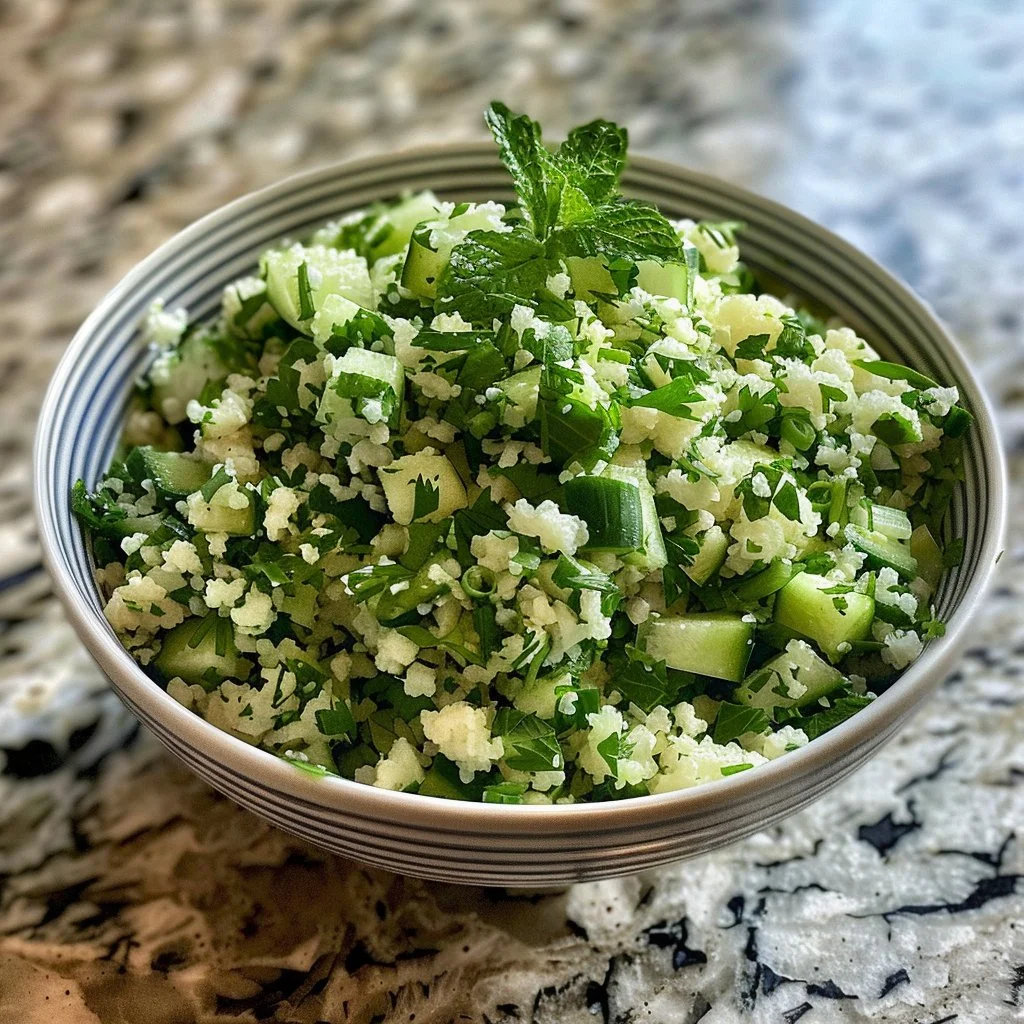Cauliflower Tabbouleh Salad with Parsley and Mint
