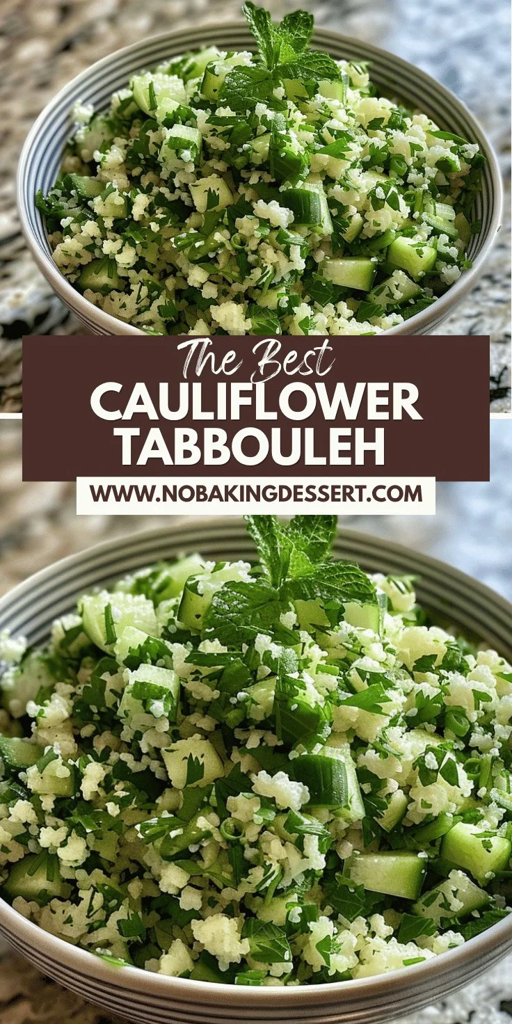 Cauliflower Tabbouleh Salad with Parsley and Mint