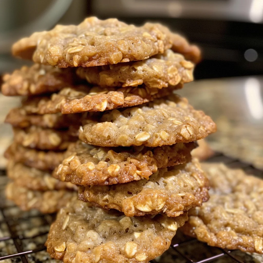 Chewy homemade oatmeal cookies fresh out of the oven