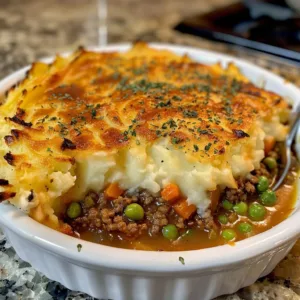 Classic Shepherd's Pie dish with meat and mashed potatoes