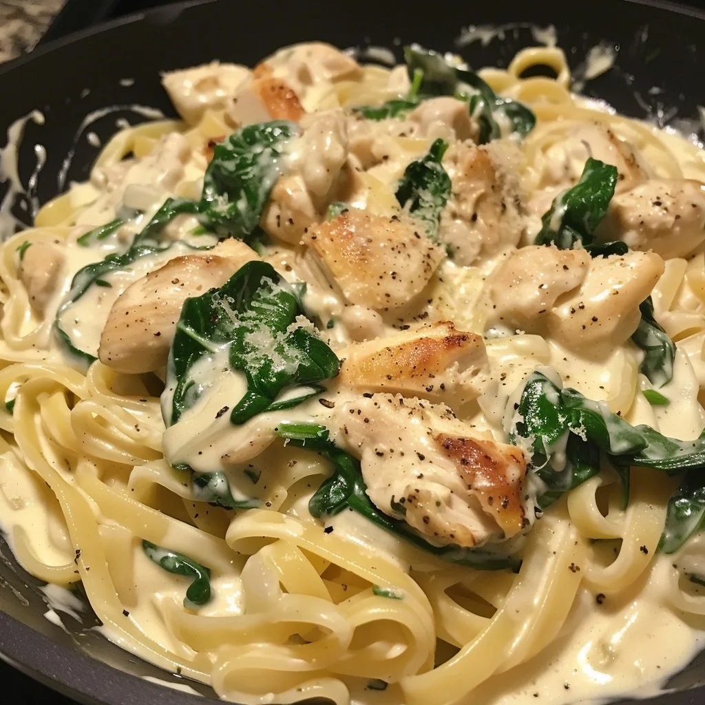 Creamy Alfredo with Spinach and Chicken