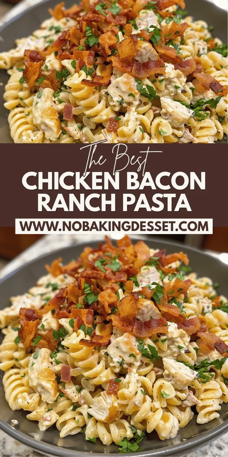 Creamy Rotini Pasta with Chicken, Bacon, and Ranch