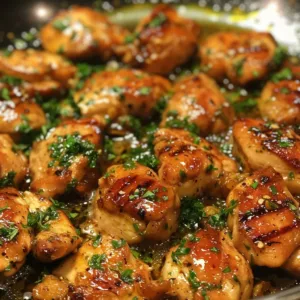 Delicious Garlic Butter Chicken Bites served on a plate
