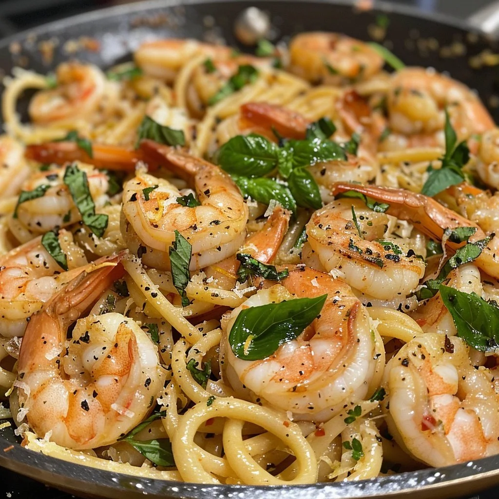 Lemon Basil Shrimp Pasta