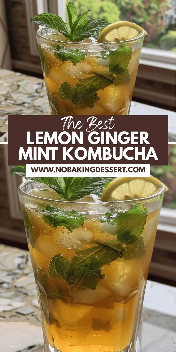 Lemon Ginger Mint Flavored Kombucha