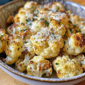 Roasted Lemon Parmesan Cauliflower garnished with herbs and lemon zest