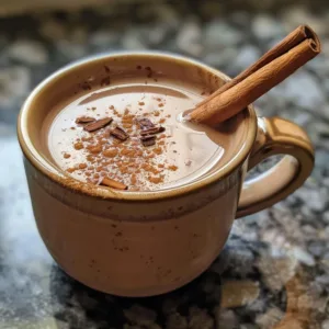Delicious Mexican hot chocolate topped with cinnamon and chili spices