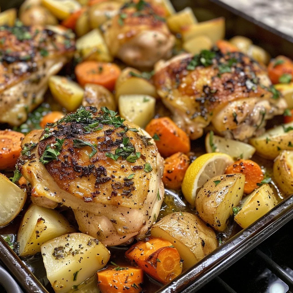 One-Pan Lemon Garlic Chicken with Vegetables